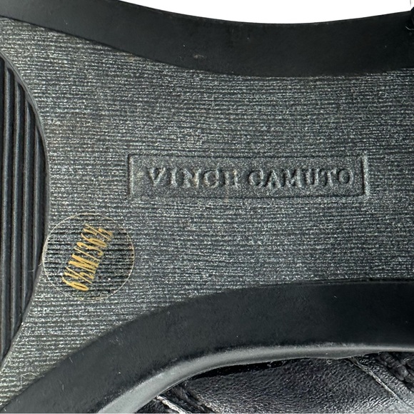 VINCE CAMUTO BOLLO BLACK LEATHER BLOCK HEEL STUDDED OVER-THE-KNEE/KNEE HIGH BOOT - Picture 5 of 14